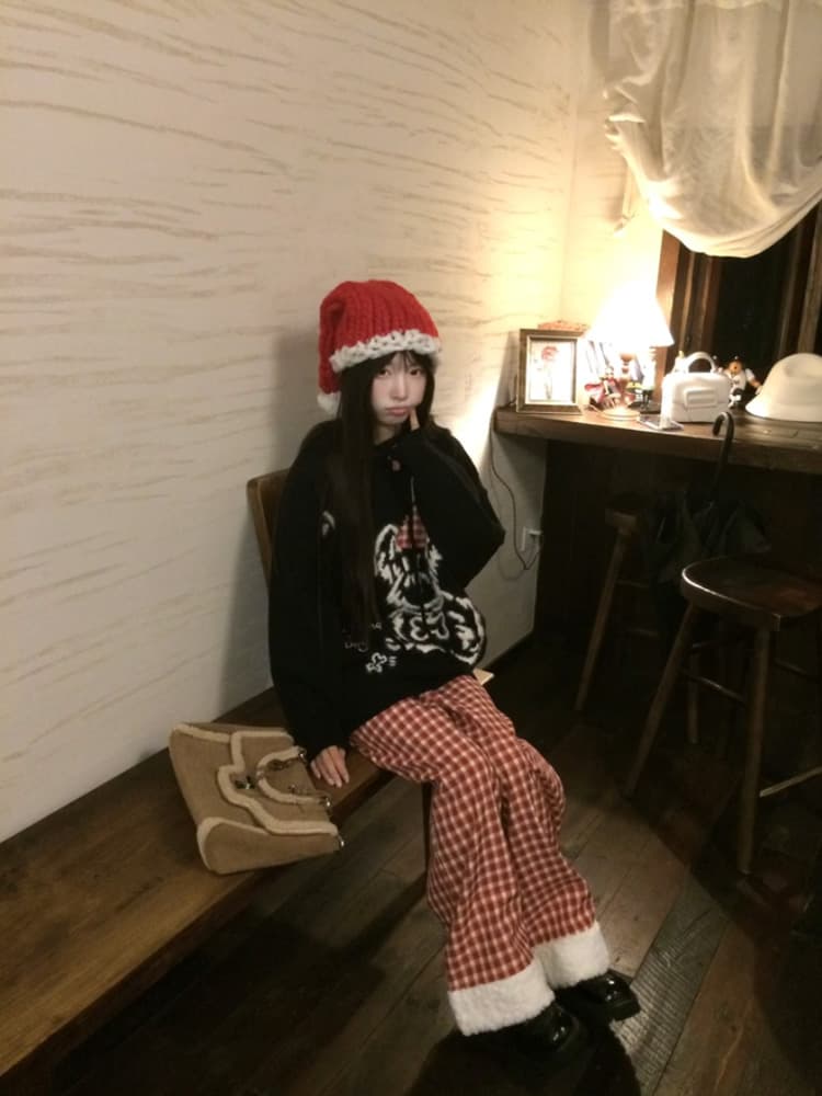 チェックパンツ のびのびチェックリラックスパンツ