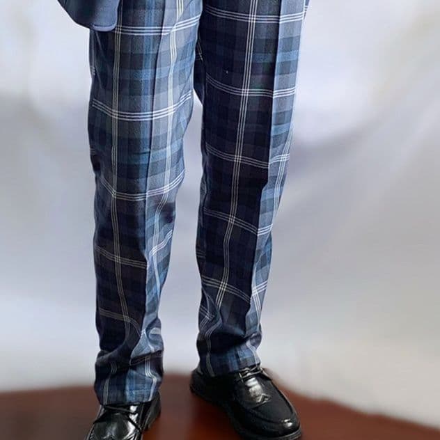チェックパンツ チェックパンツ 古典格子の伝統美ストレートパンツ