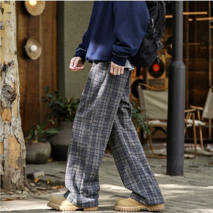 チェックパンツ ゆったりシルエット チェック リラックスパンツ