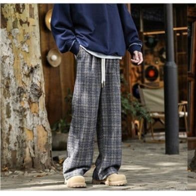 チェックパンツ ゆったりシルエット チェック リラックスパンツ