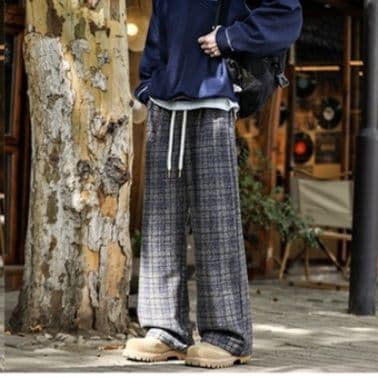 チェックパンツ ゆったりシルエット チェック リラックスパンツ