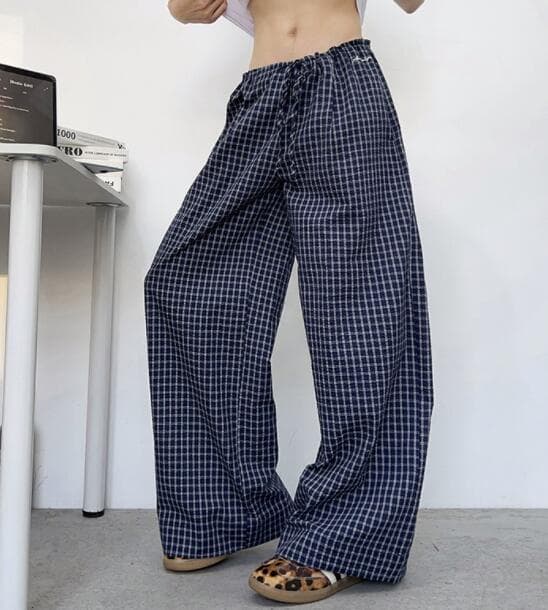 チェックパンツ メンズ チェック柄 ワイドパンツ ゆったり