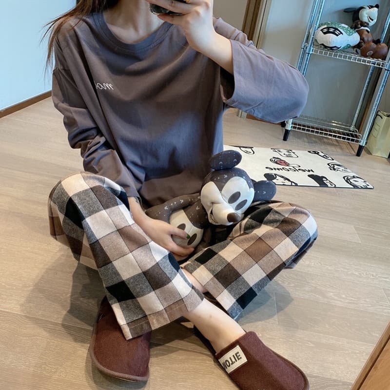 チェックパンツ 格子柄ゆったりワイドチェックパンツスラックス