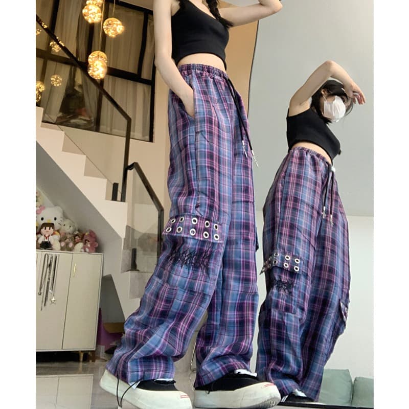 チェックパンツ 遊び心溢れるグランジタータンパンツ