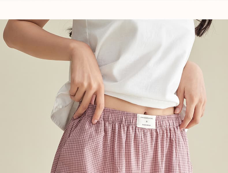 チェックパンツ ゆったり格子柄ワイドパンツ
