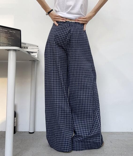 チェックパンツ メンズ チェック柄 ワイドパンツ ゆったり
