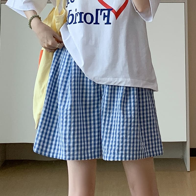 チェックパンツ カジュアルギンガムチェックフレアパンツ