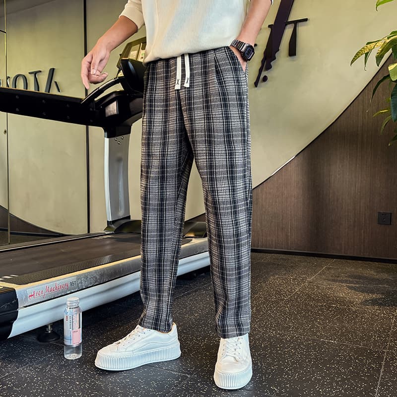 チェックパンツすっきりシルエット チェックパンツ