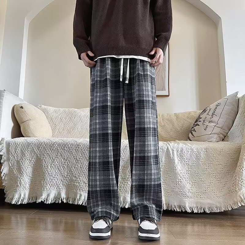 チェックパンツもこもこ裏起毛チェックパンツ 暖か素材