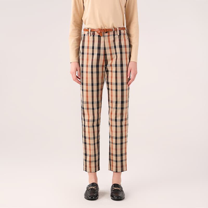 チェックパンツ クラシックチェックタック入りパンツ