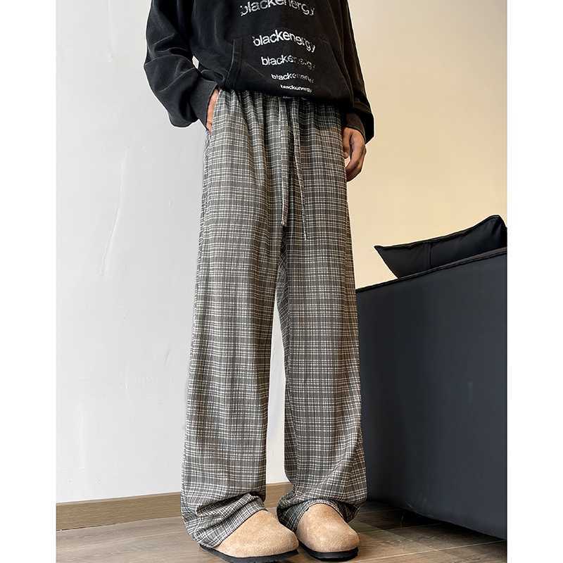 チェックパンツ ゆったりチェック柄ルームウエアパンツ