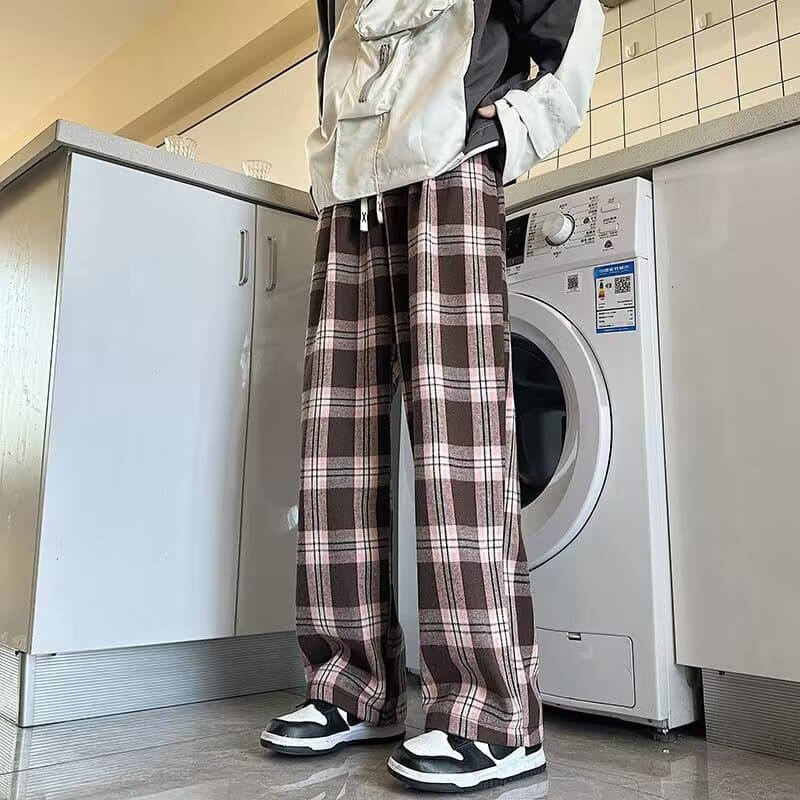 チェックパンツもこもこ裏起毛チェックパンツ 暖か素材