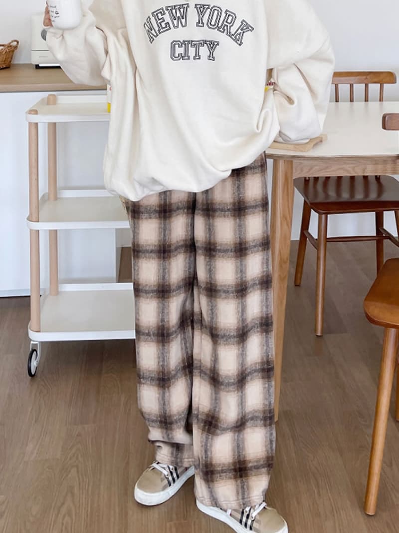 チェックパンツ ふんわりチェックルームパンツ