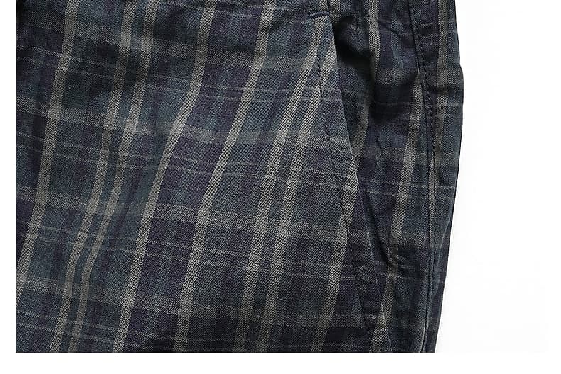 チェックパンツ ショート リラックス感溢れる格子柄ショートパンツ