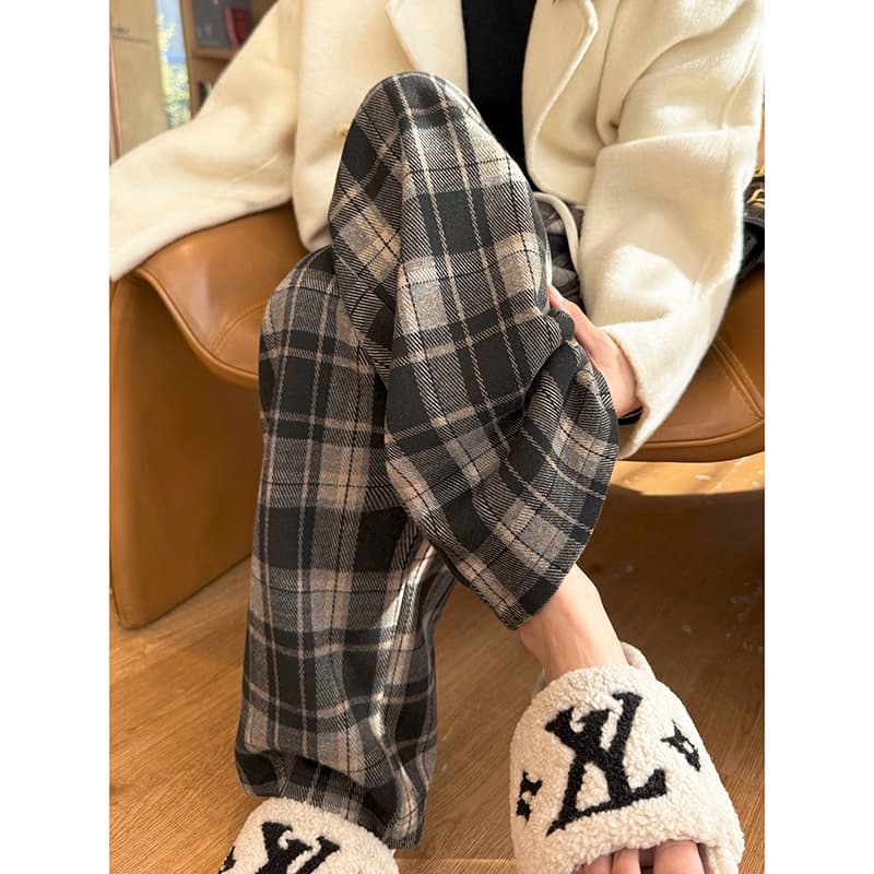 チェックパンツ タータンチェック リラックスパンツ