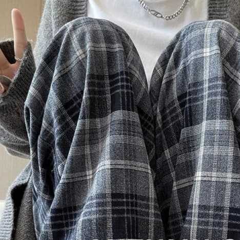 チェックパンツあったか ゆるだぼ チェックパンツ