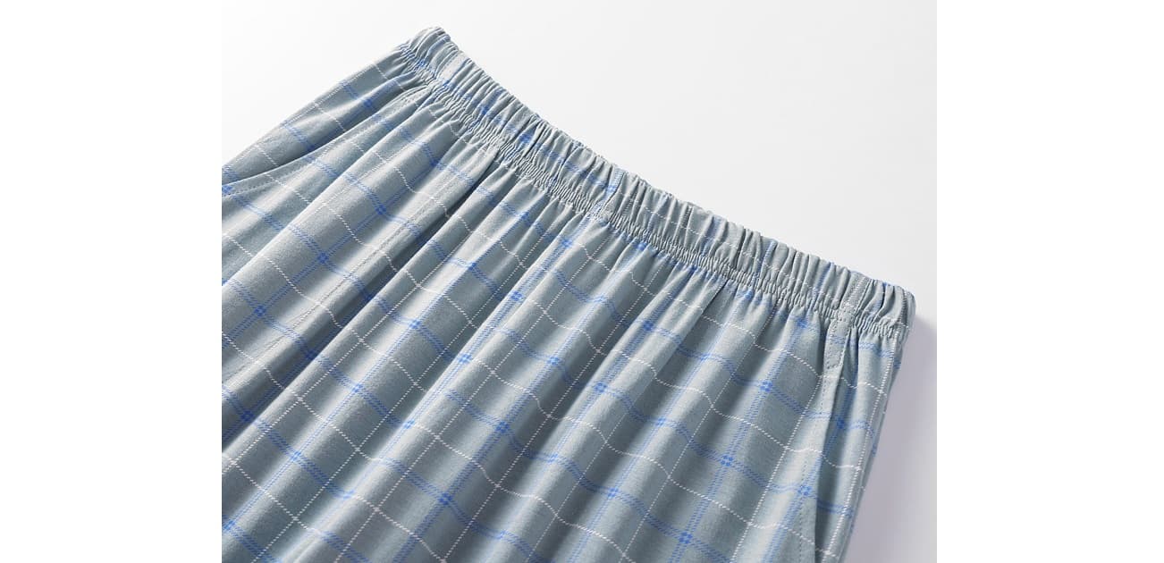 チェックパンツ 夏向け涼やかチェック柄くつろぎパンツ