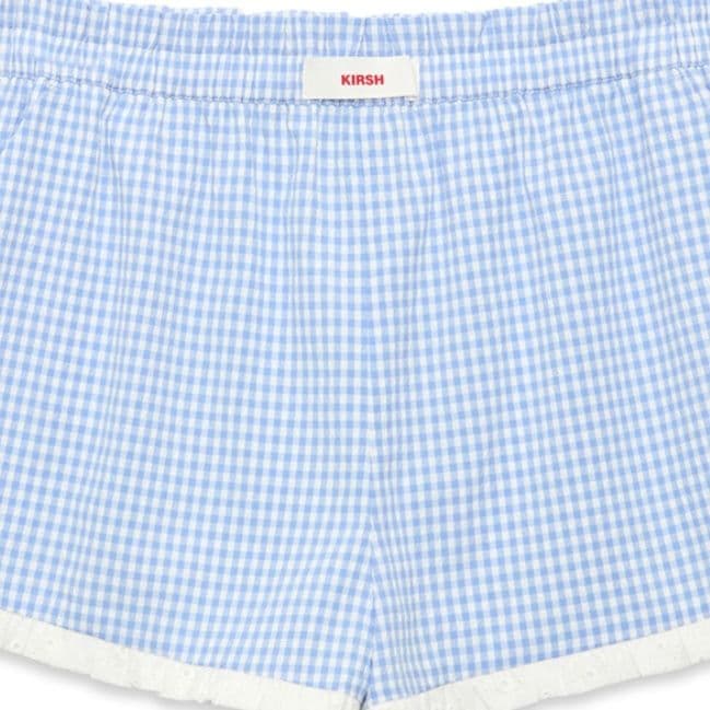 チェックパンツ フリル付きギンガムチェックショートパンツ