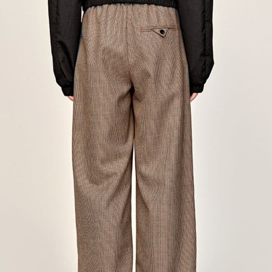 チェックパンツ 古典的なゆとりワイドパンツ