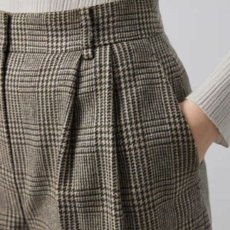 チェックパンツ クラシック格子柄ショートパンツ
