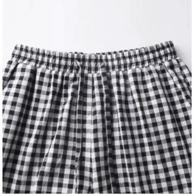 チェックパンツ 伝統格子ワイドチェックパンツ