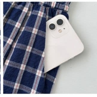 チェックパンツ 格子柄ゆったりワイドパンツ