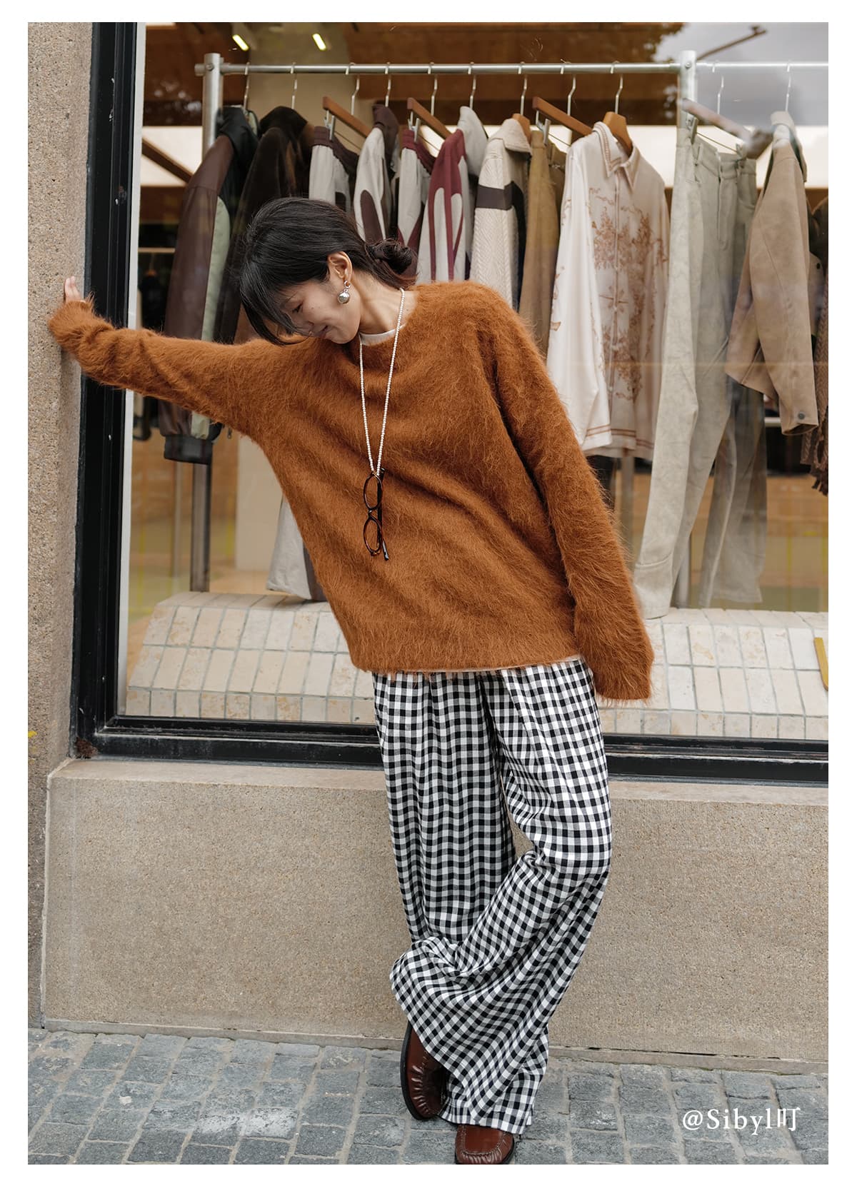 チェックパンツ ゆったりチェックリラックスパンツ