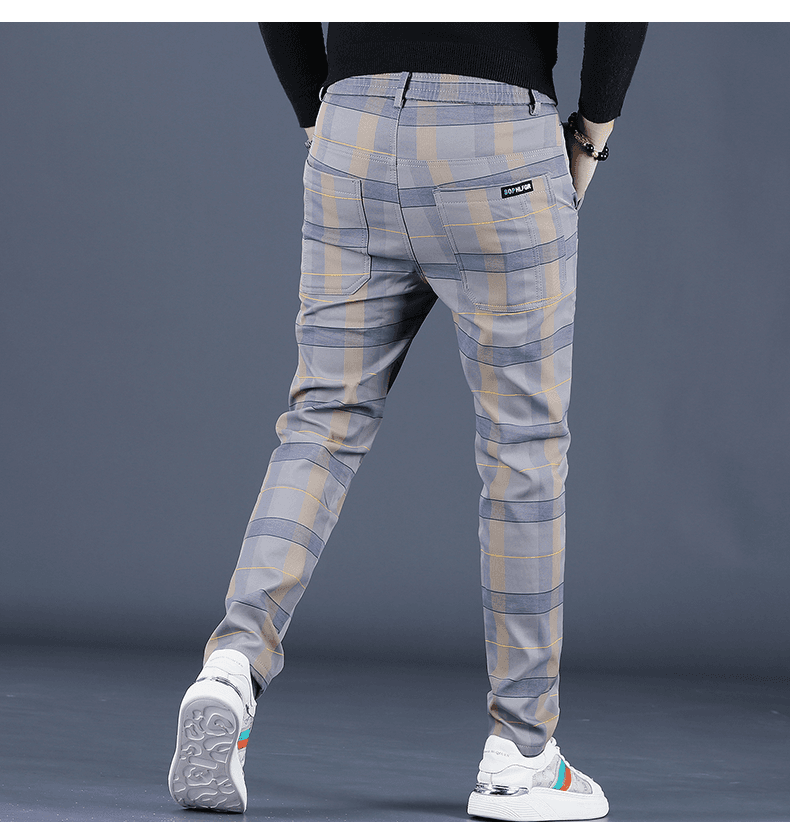 チェックパンツ モダンチェック柄スタイリッシュパンツ