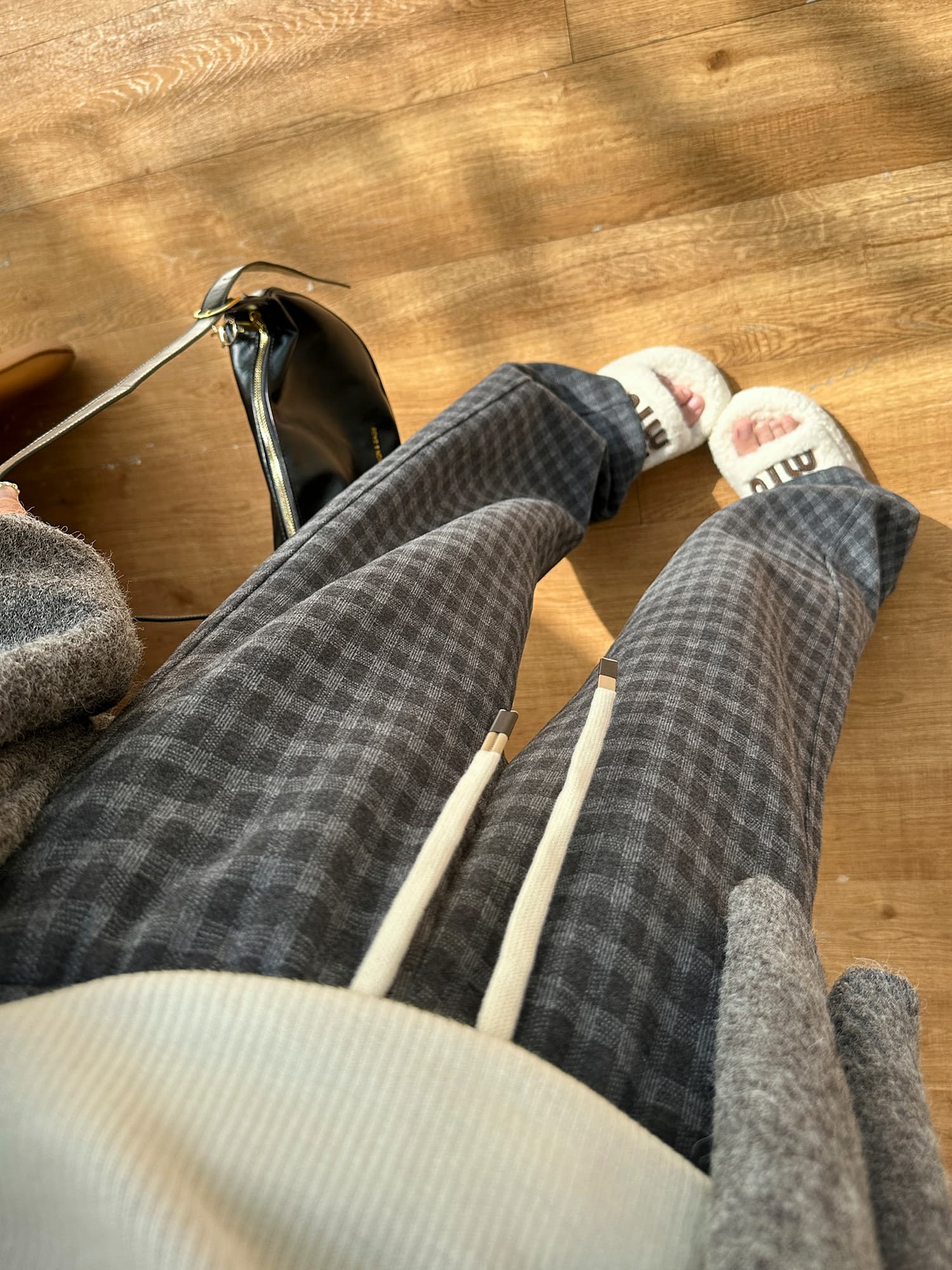 チェックパンツ ゆったりチェック柄リラックスパンツ