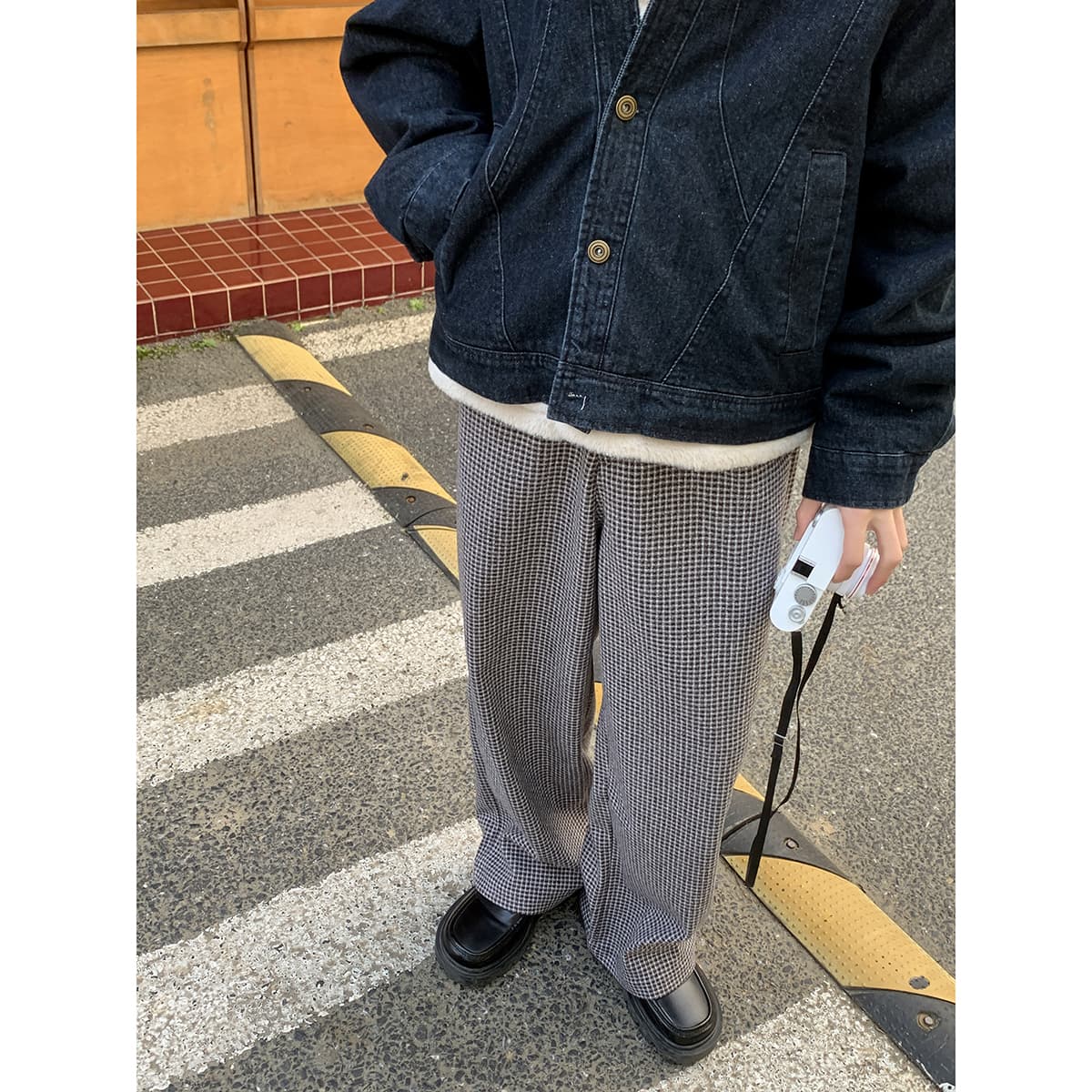 チェックパンツゆったりシルエット ギンガムチェックパンツ
