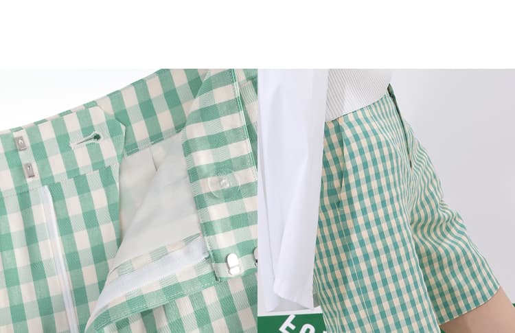 チェックパンツ ショート 格子柄シックショートパンツ