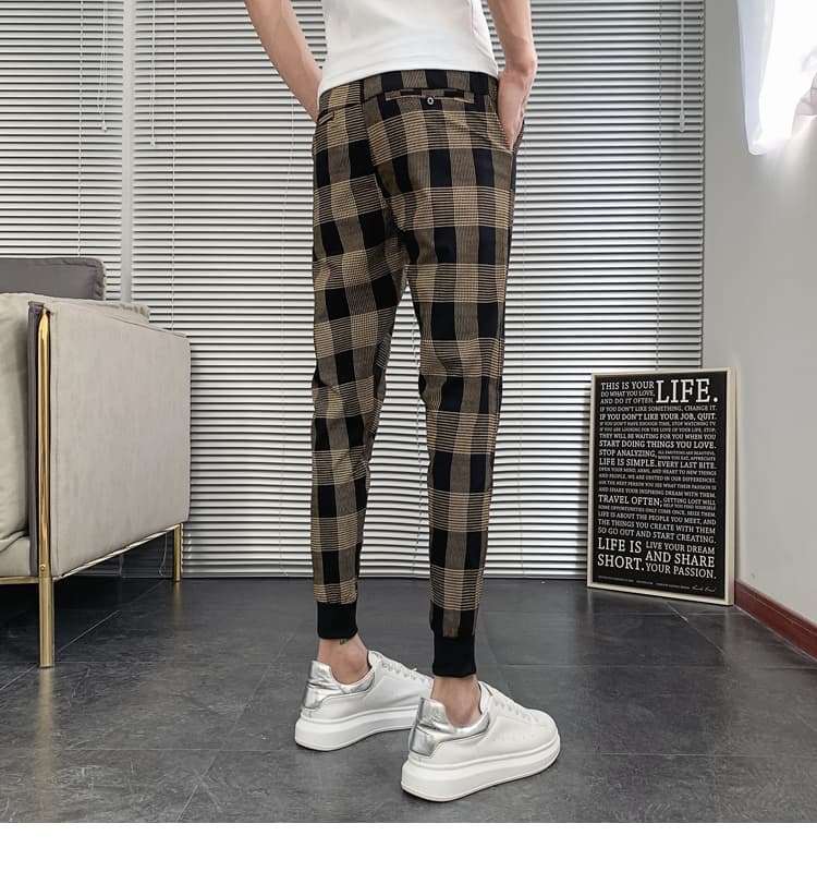 チェックパンツ チェック柄 すっきり美脚パンツ