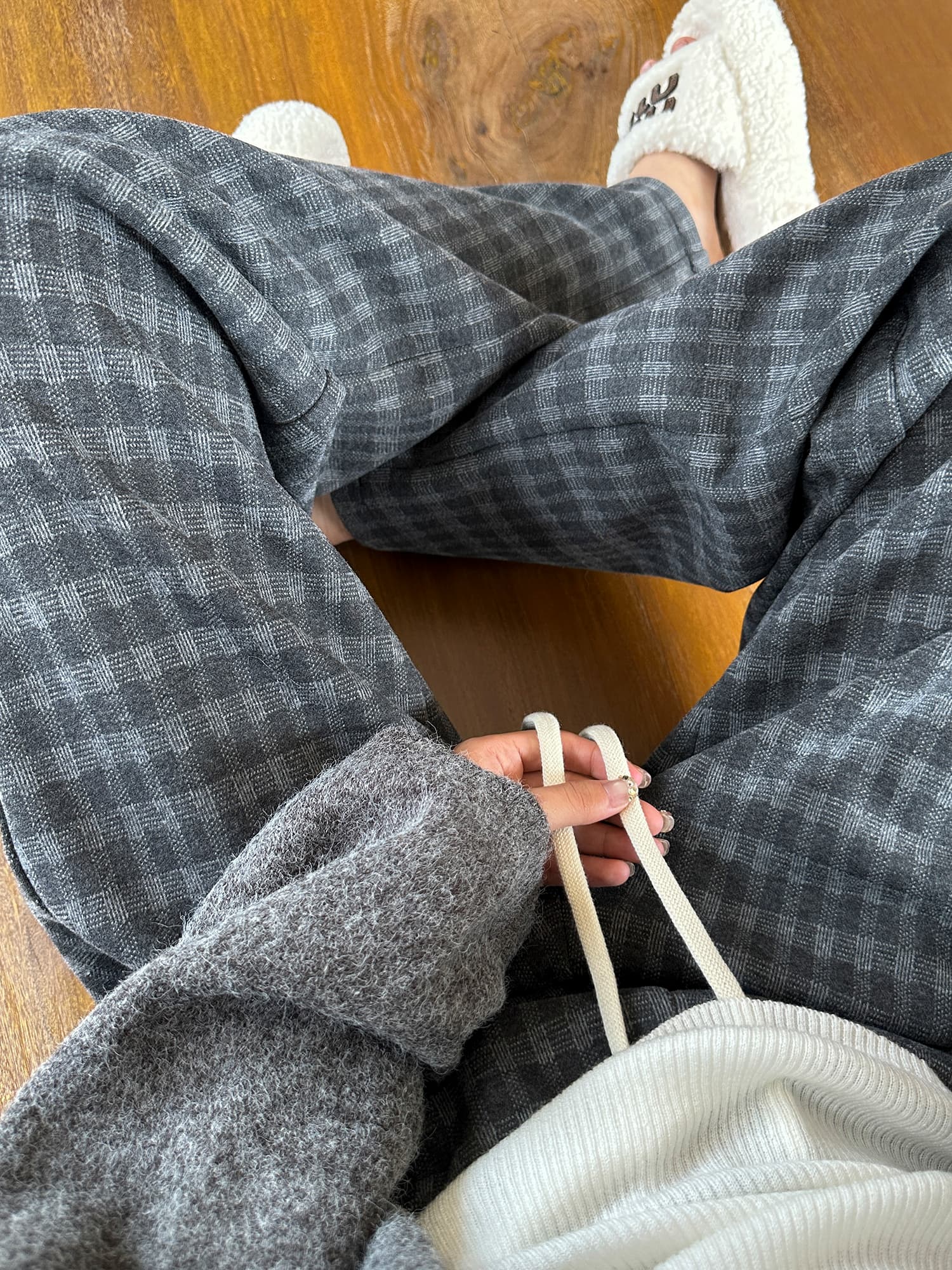 チェックパンツ リラックス感溢れるゆったり