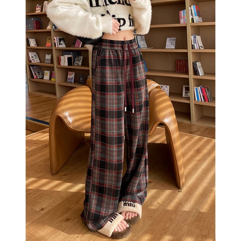 チェックパンツ のびのびチェックパンツ