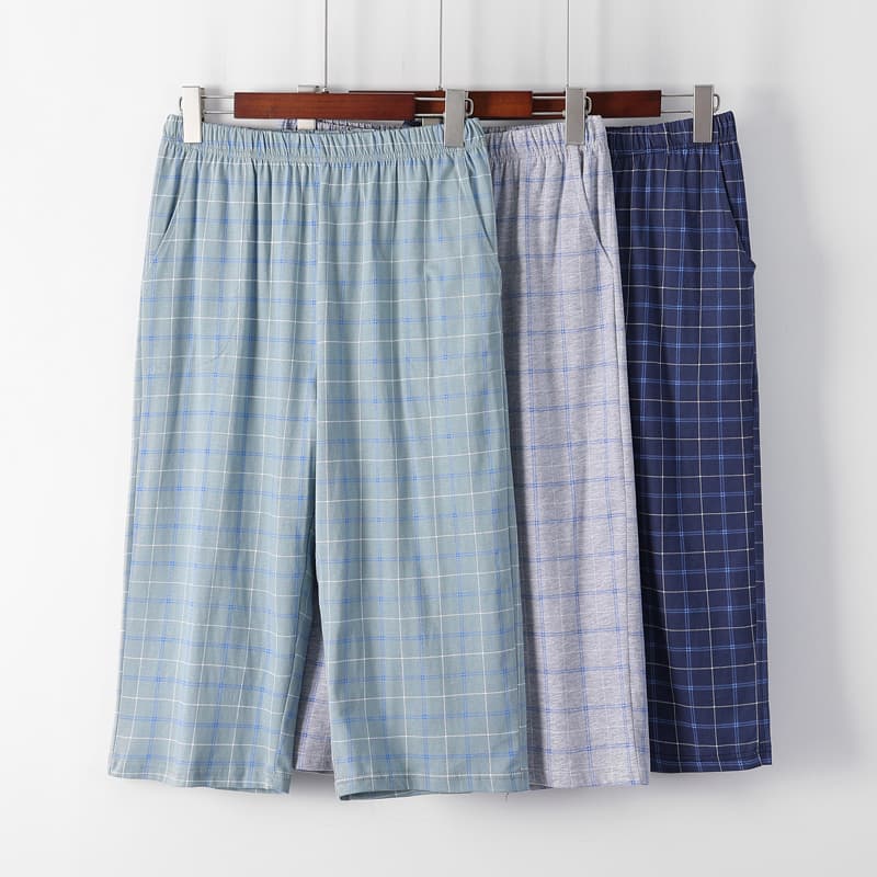 チェックパンツ 夏向け涼やかチェック柄くつろぎパンツ