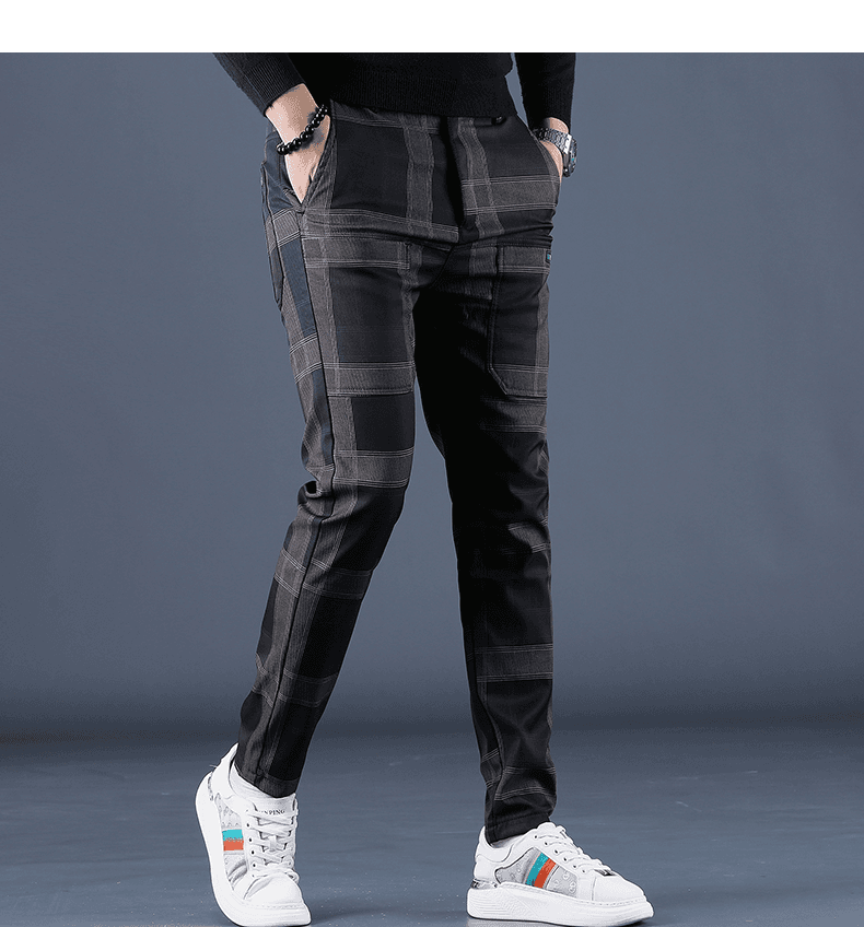 チェックパンツ モダンチェック柄スタイリッシュパンツ