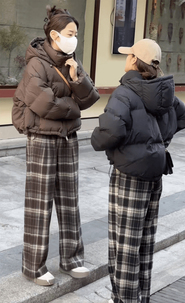 チェックパンツ クラシカルチェックワイドパンツ