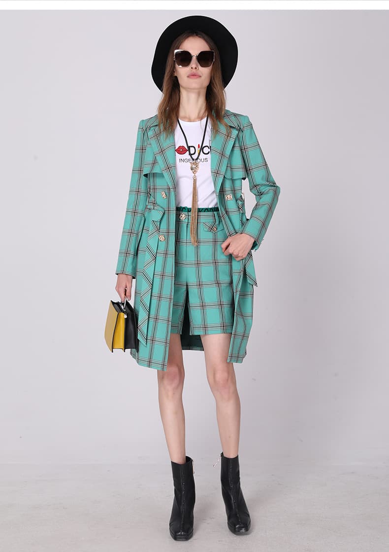 チェックパンツ モダンチェック柄ショートパンツスーツ