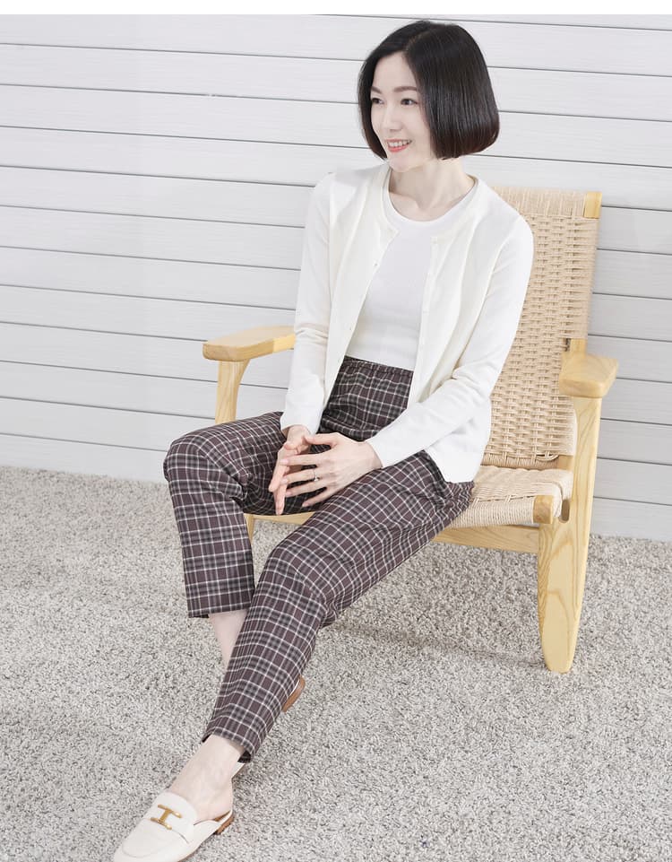 チェックパンツ 着回し楽々リラックスチェック柄パンツ