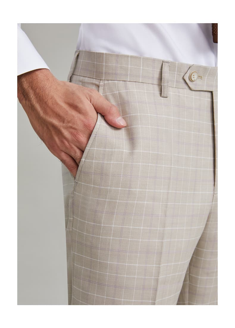 チェックパンツ 爽やかチェック柄クロップドスラックス