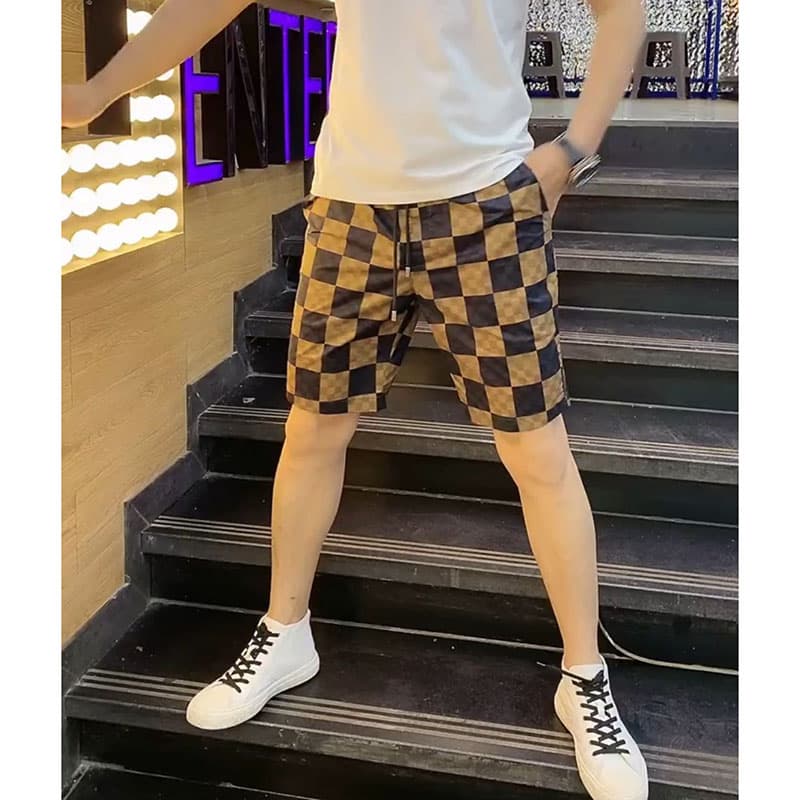 チェックパンツ 市松模様ショートパンツ