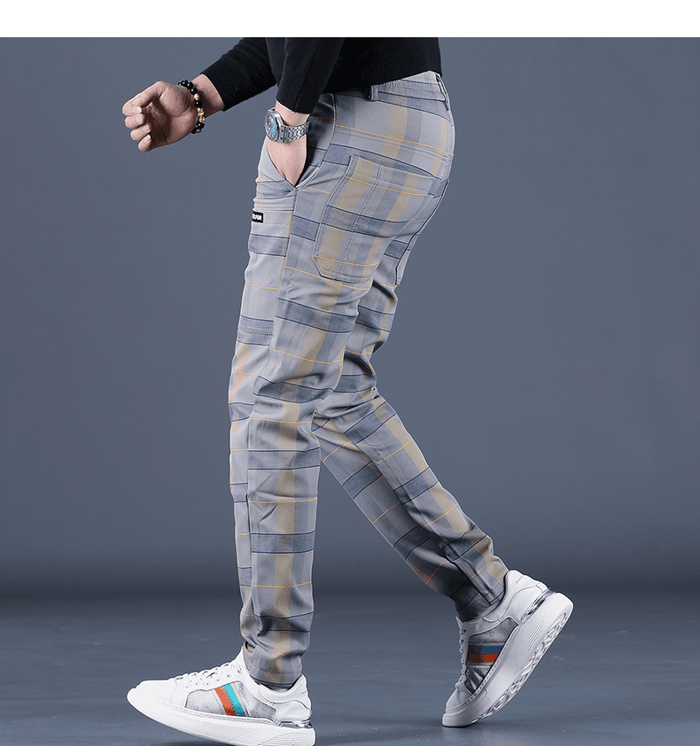 チェックパンツ モダンチェック柄スタイリッシュパンツ