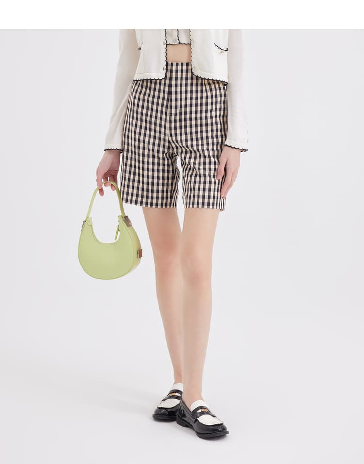 チェックパンツ ショート 格子柄シックショートパンツ
