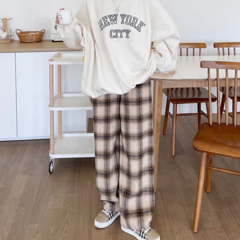 チェックパンツ ふんわりチェックルームパンツ