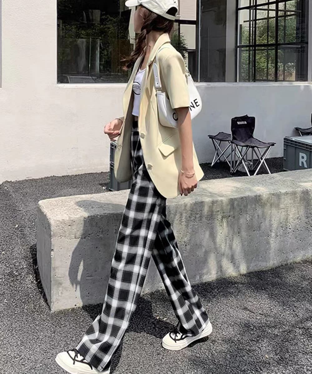 チェックパンツ 裏起毛チェック柄パンツ防寒ボア付き暖かパンツ