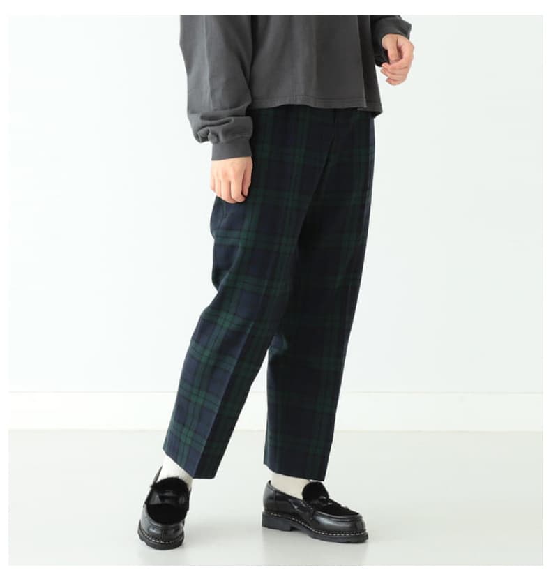 チェックパンツ 伝統柄テーパードチェックパンツ