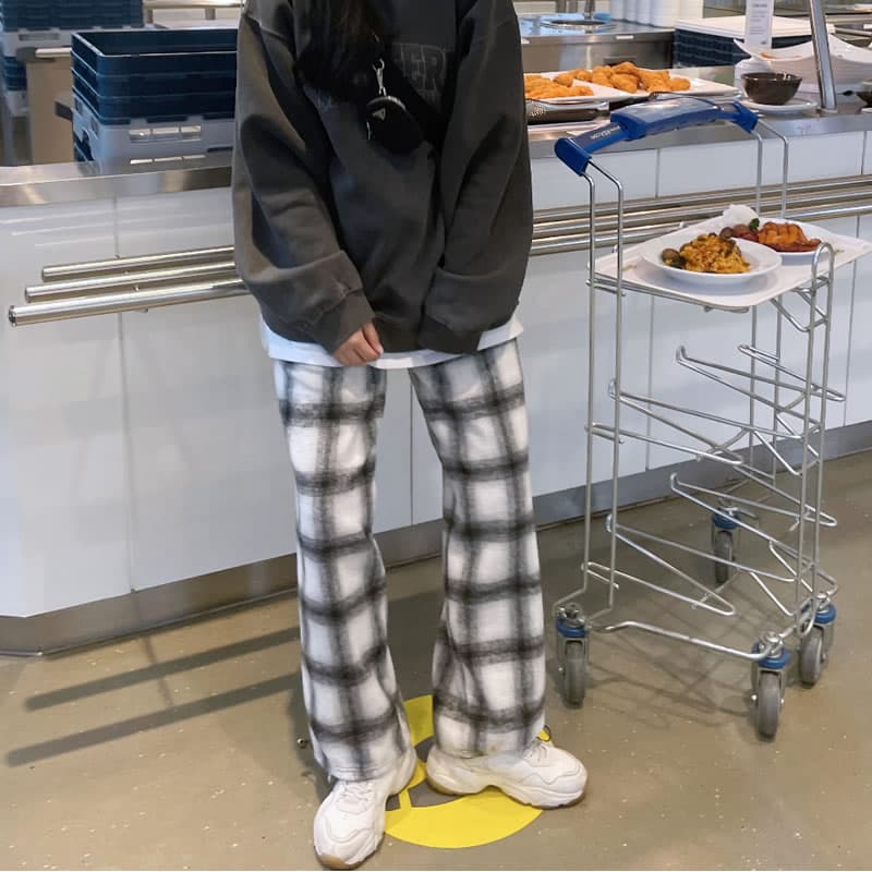 チェックパンツ ふんわりチェックルームパンツ