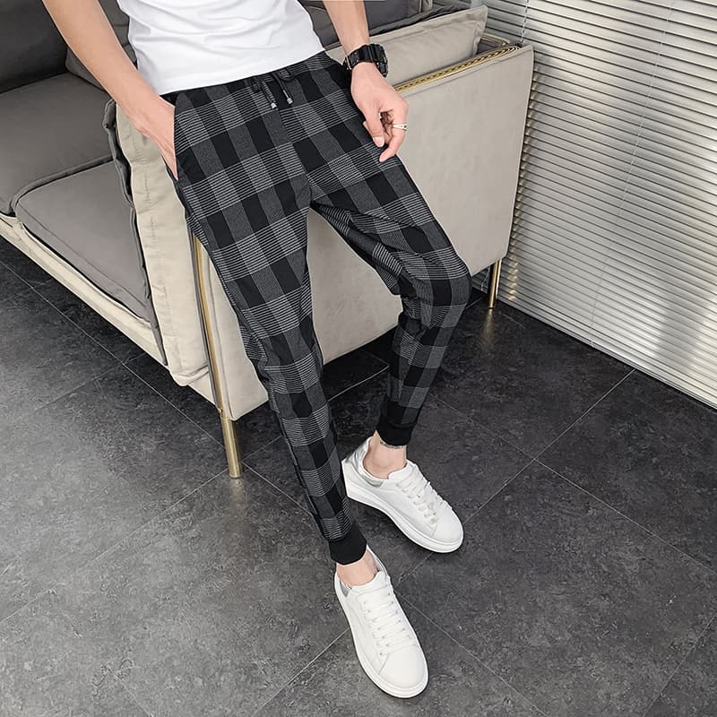 チェックパンツ チェック柄 すっきり美脚パンツ