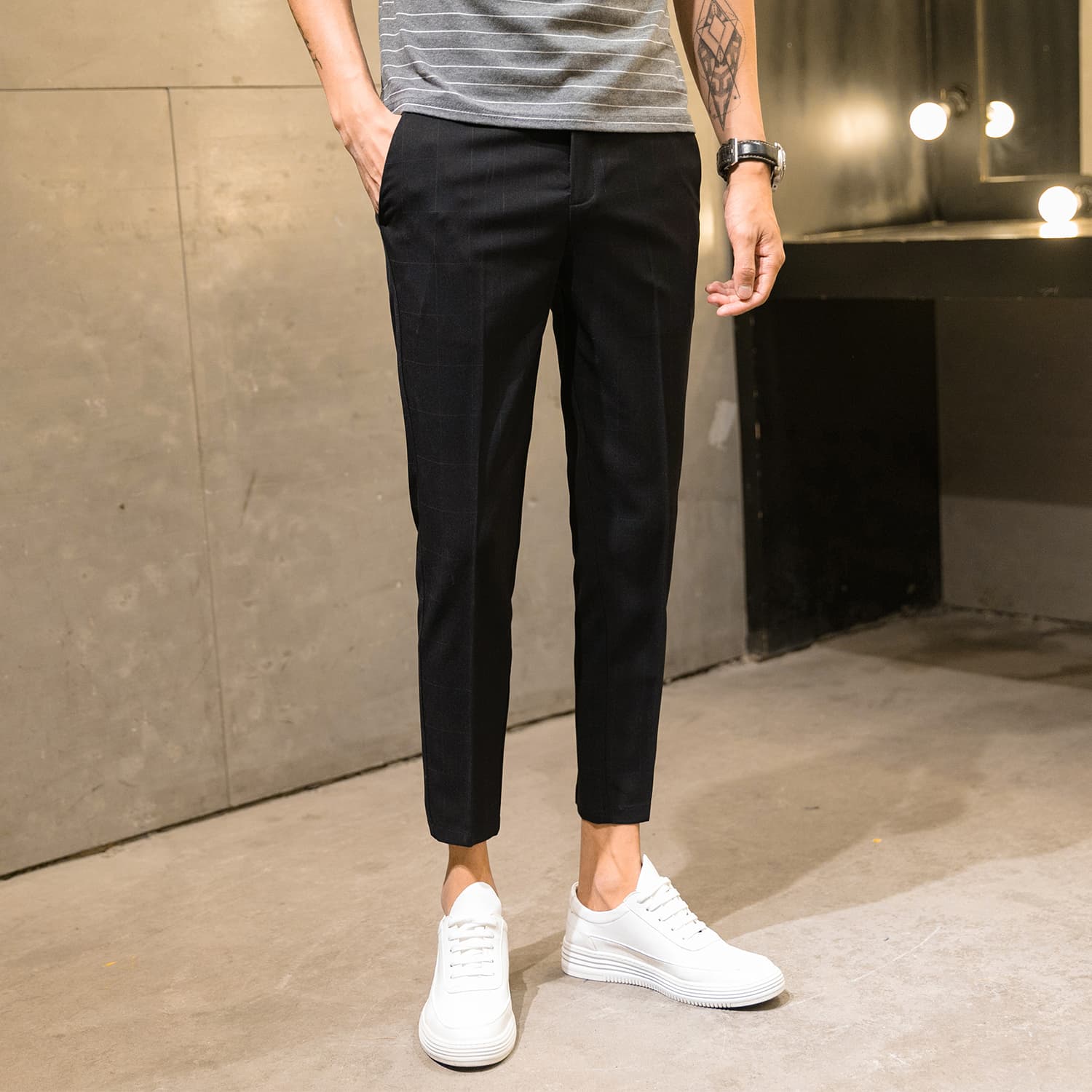 チェックパンツ スタイリッシュ チェック スキニー パンツ