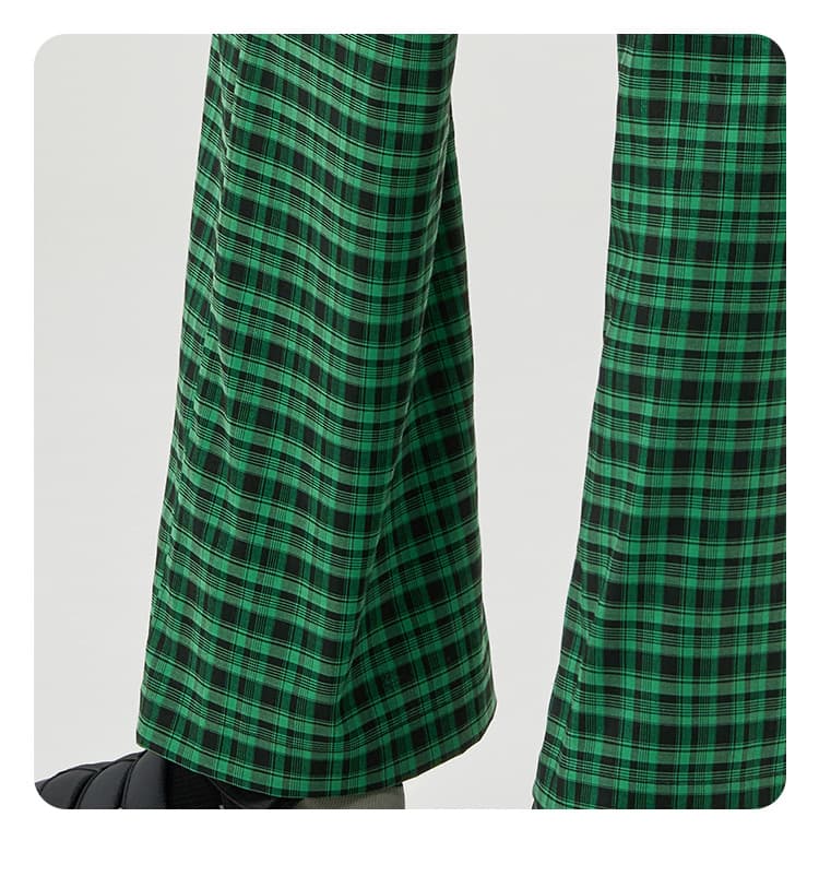 チェックパンツ ゆったりチェック柄リラックスパンツ